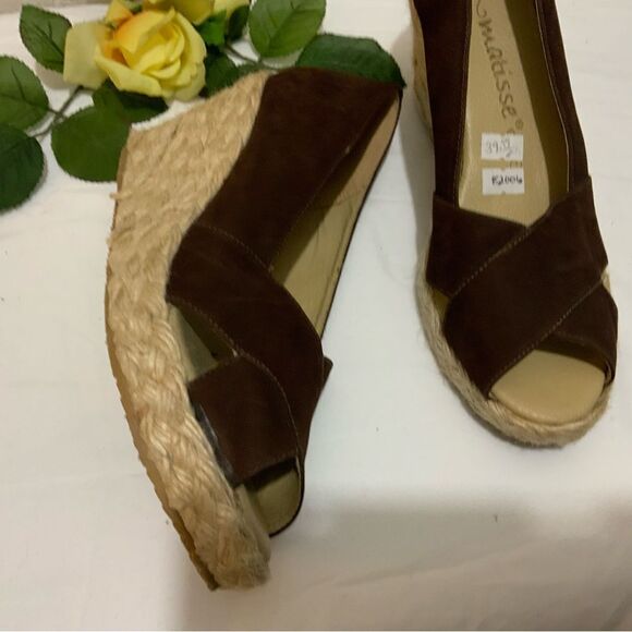MATISSE Espadrille Heels suede brown size 8 M - Picture 12 of 12